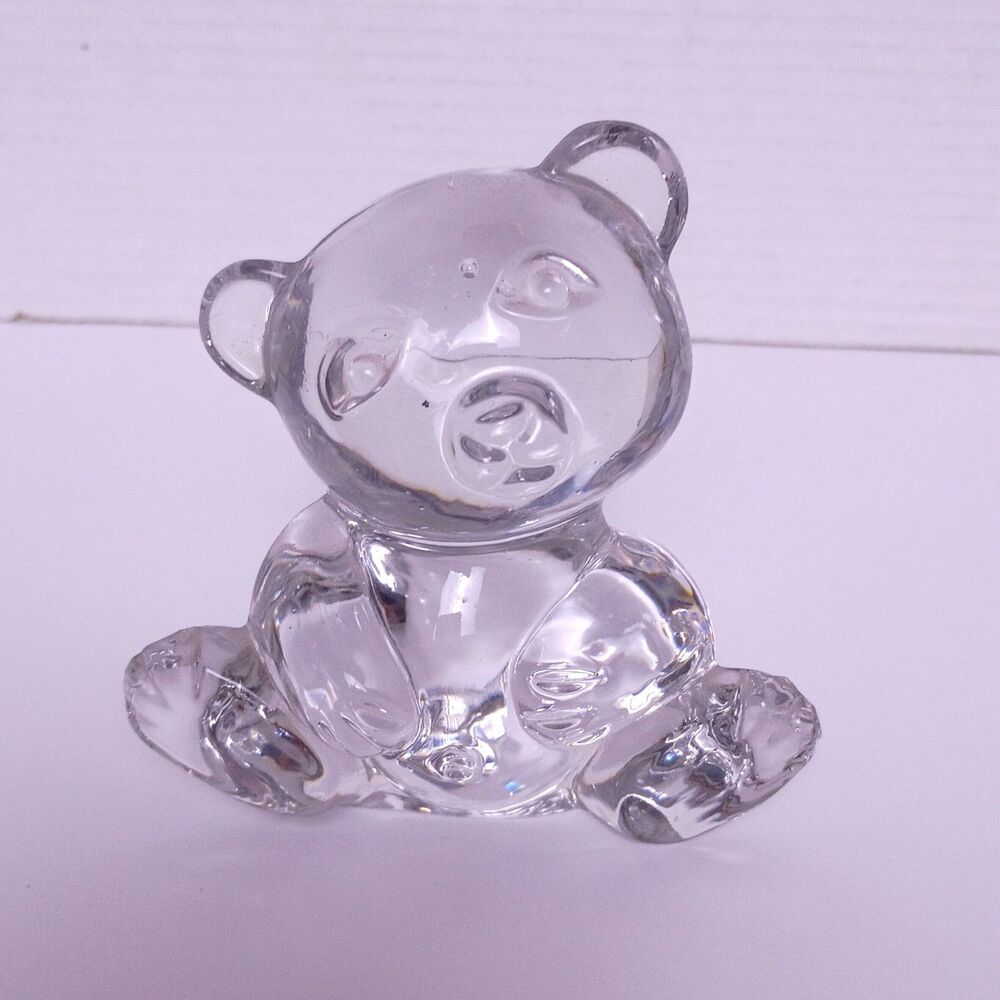 Vintage Bleikristall 24% Lead Crystal Teddy Bear Paperweight made in W. Germany